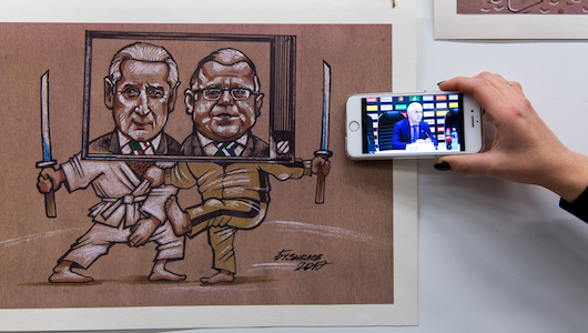 «Центнер баурсаков для Радулова». Как в Уфе прошла выставка карикатуриста Камиля Бузыкаева